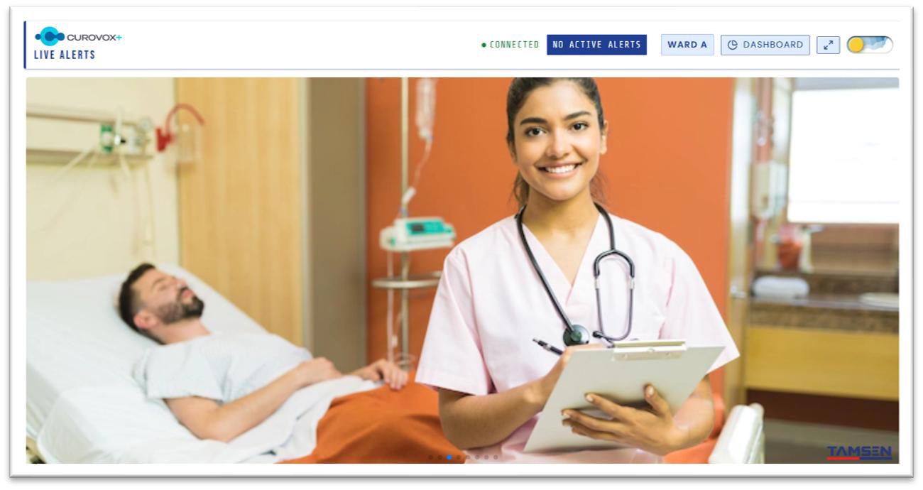 CurovoxPlus nurse call dashboard